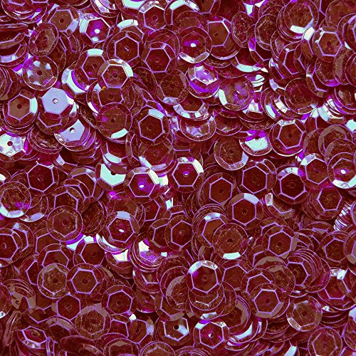 8mm Cup Sequins Red Wine See-Thru Transparent Loose Facet Paillettes Made in USA