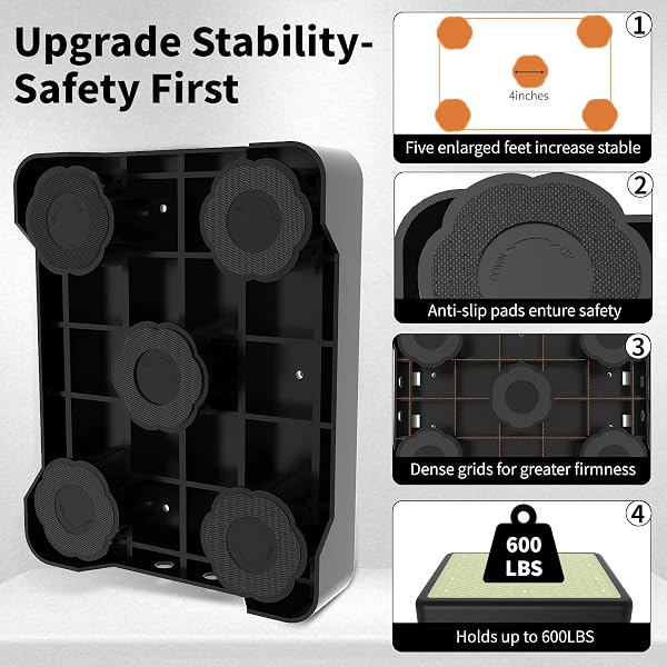 ADJUSTABLE STEP STOOL FOR ADULTS, NOCTILUCENT BED STEP STOOLS, 660 LBS CAPACITY NON-SLIP SAFETY STEP PLATFORM INDOOR AND OUTDOOR FOR SENIORS AND KIDS, WIDE STEP STOOLS ELDERLY ASSISTANCE AT NIGHT