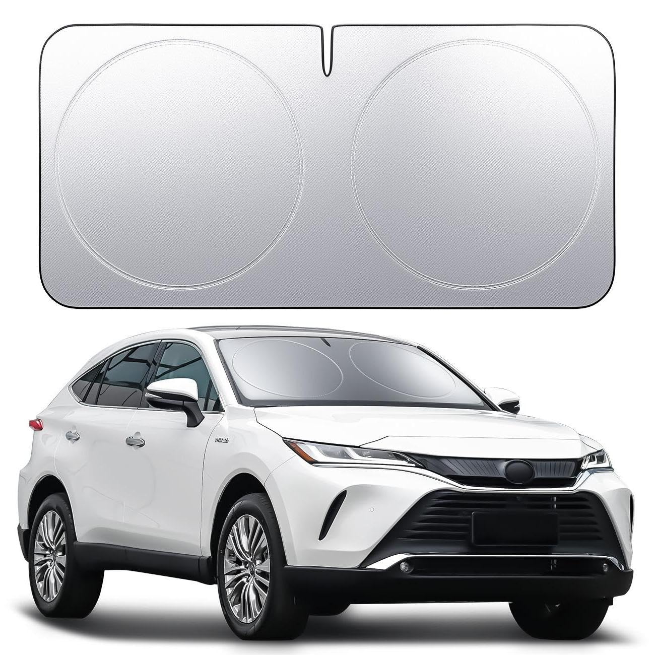 Photo 1 of Lamicall Car Windshield Sun Shade - [4 Layers Nano Coating][Light and Thin] Foldable Front Window Sunshade, UV Block, Auto Interior Protection, 57"x29" Windshield Cover for Compact Sedan, SUV (Small)