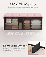 SONGMICS MAZIE Storage Ottoman Bench 110 cm Folding Foot Rest Jelly Pink view 3
