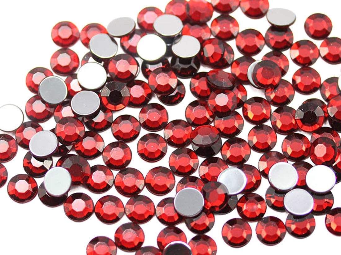 Allstarco 1000PCS 5mm SS21 Red Ruby A05 Acrylic Flat Back Rhinestones for Jewelry Making and Face Painting Card Making Embelishments Plastic Crafts Gems