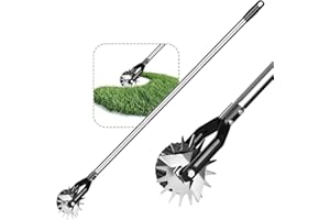 Yuanling Edger Lawn Tool Hand Manual Wheel Rotary Lawn Edger with Adjustable Stainless Steel Handle Trimmer Grass Edger for Garden Sidewalk Yard Driveway Precise Grass Trimming