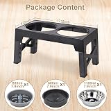 Polegas 3-in-1 Elevated Dog Bowl Stand 5 Heights Slow Feeder Stainless view 7