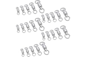 MOTOULAX 25Pcs Ball Bearing Fishing Swivels, 360 Degree Rotation Stainless Steel Rings, with Precise Ball Bearings for Saltwa