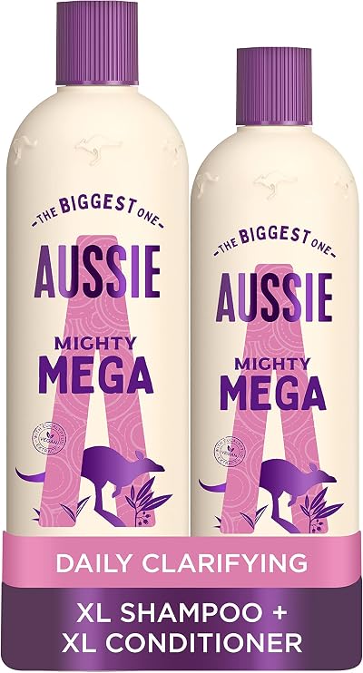 Aussie Mega Shampoo and Conditioner Set 675ml + 470ml Vegan Silicone Free