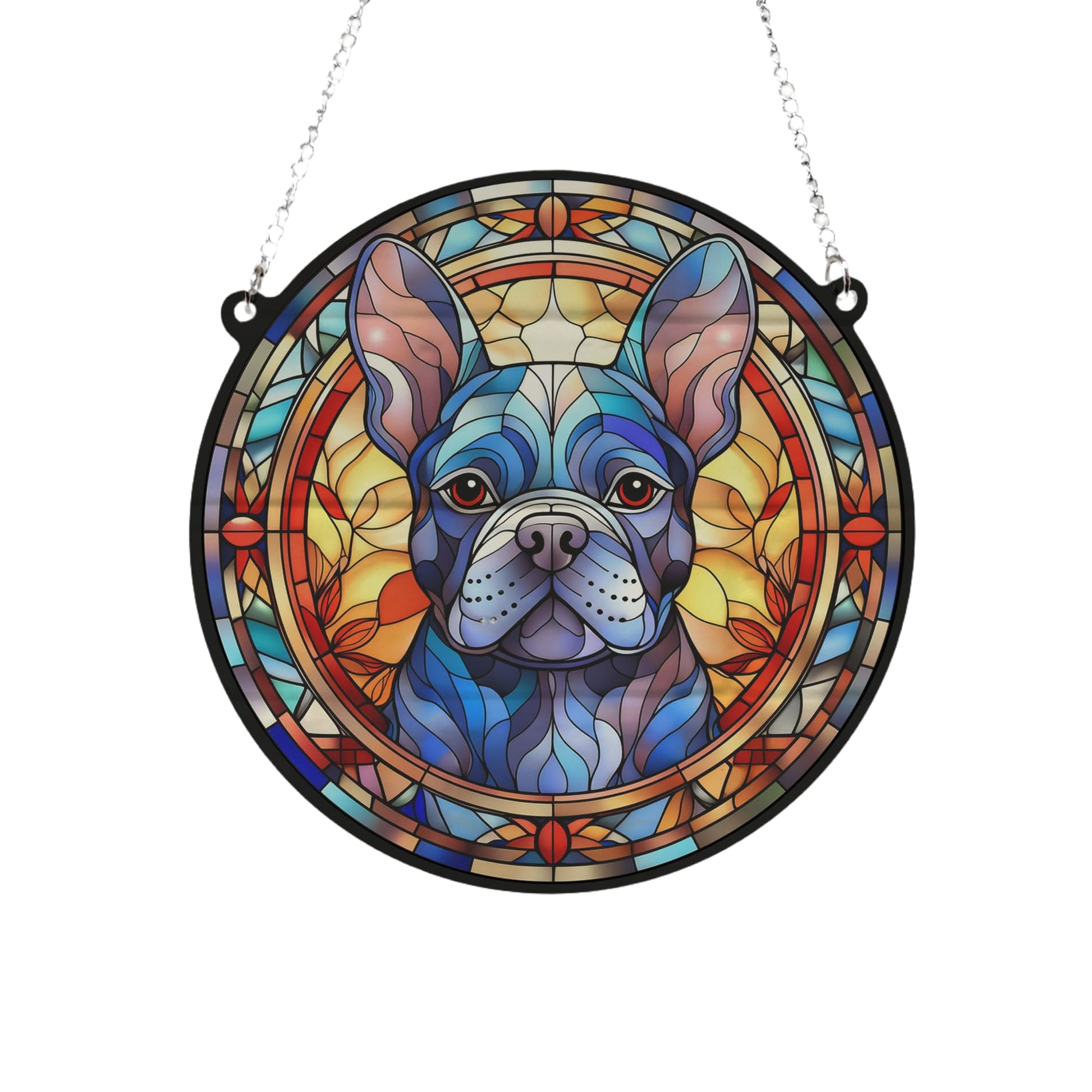 French Bulldog Stained Glass Effect Suncatcher Gift for Dog Lovers - 13cm