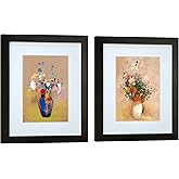 DEKWINN 11x14 Picture Frame Set of 2 Made of Solid Wood Photo Frames with Real Glass for Pictures 8x10 with Mat or 11x14 Without Mat, Wall Mounting or Tabletop display Photo Frames in Black