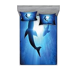 Ambesonne Shark Fitted Sheet & Pillow Sham