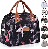 HOMESPON Insulated Lunch Bag for Women Men Pink Flowers Large Capacity view 1