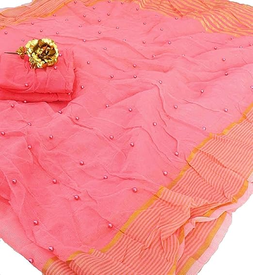 FASHION FAST Women Kota DORIYA Pearl Work Saree
