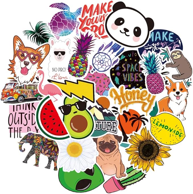 Amazon Com Stickers For Water Bottles Big 30pcs Waterproof Cute