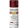 Rust-Oleum 7760830 Stops Rust Spray Paint, 12 oz, Satin Heritage Red