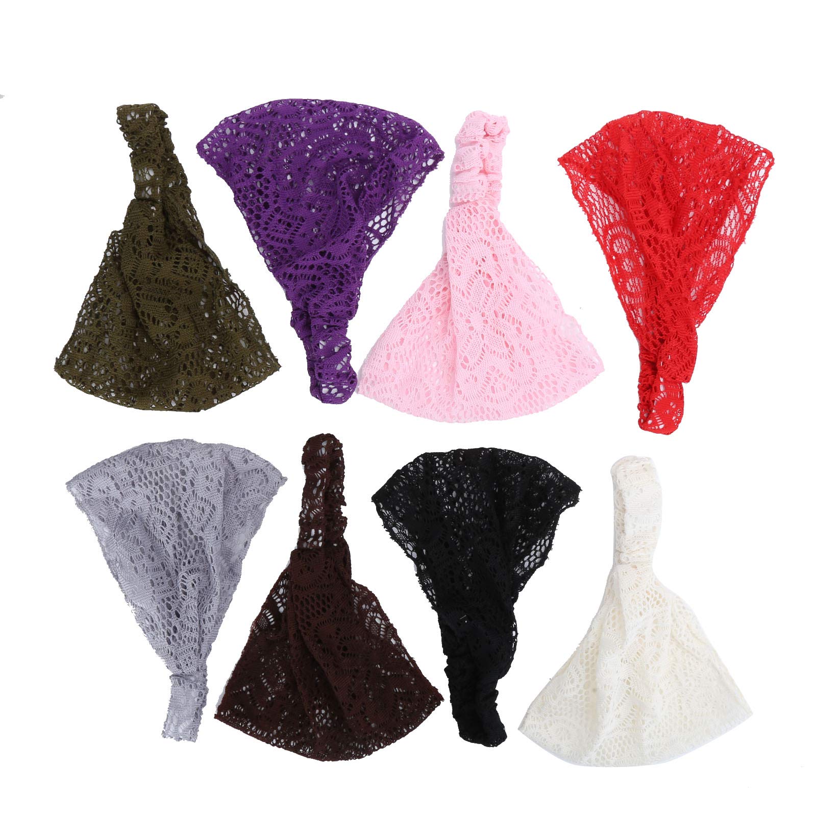8Pcs Lace Headbands, Hollow Elastic Women Girl Hair Hair Headbands Lace Hairband Adjustable & Stretchy Lace Headwraps For Headbands For Women Girls & Teens