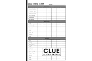 Clue Score Sheets: 120 Clue Game Sheets