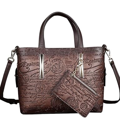 LETEULO Crossbody Bag with Coin Purse Top Handle Tote Vintage Satchels Handbag (Coffee)