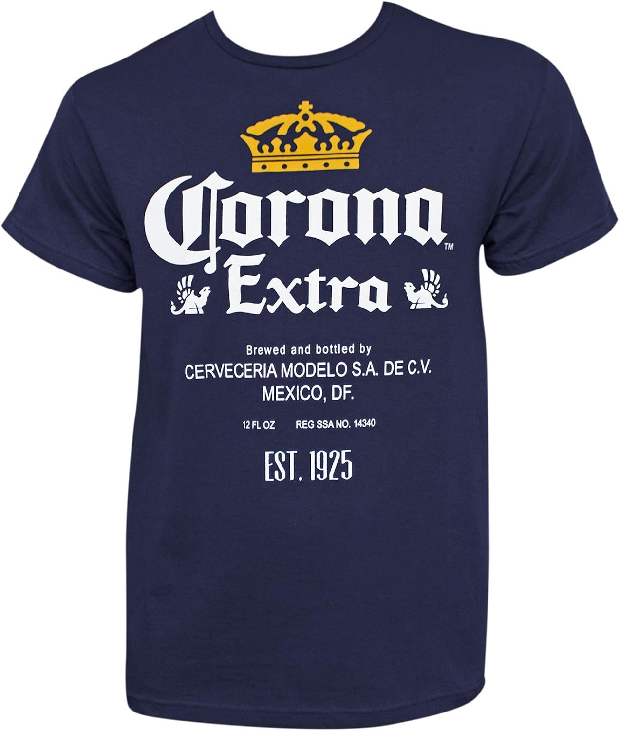 Corona Extra Bottle Label Navy Blue T Shirt Large Amazon De Bekleidung