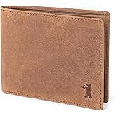 BERLINER BAGS Vintage Genuine Leather Wallet for Men Brooklyn, RFID Blocking, Bifold, Front Pocket Slim Wallet, 10 Card Holder, 2 Bills Compartment, 1 Gift Box - Brown