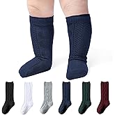 Baby Knee High Socks Girls Newborn Socks Boys Infant Tube Sock Cable Knit Knee High Stockings 3/6 Pairs