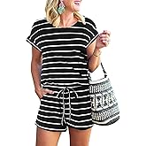 ANRABESS Rompers for Women Summer 2026 Casual Dressy One Piece Tshirt Short Pants Jumpsuit Beach Vacation Outfit Clothes