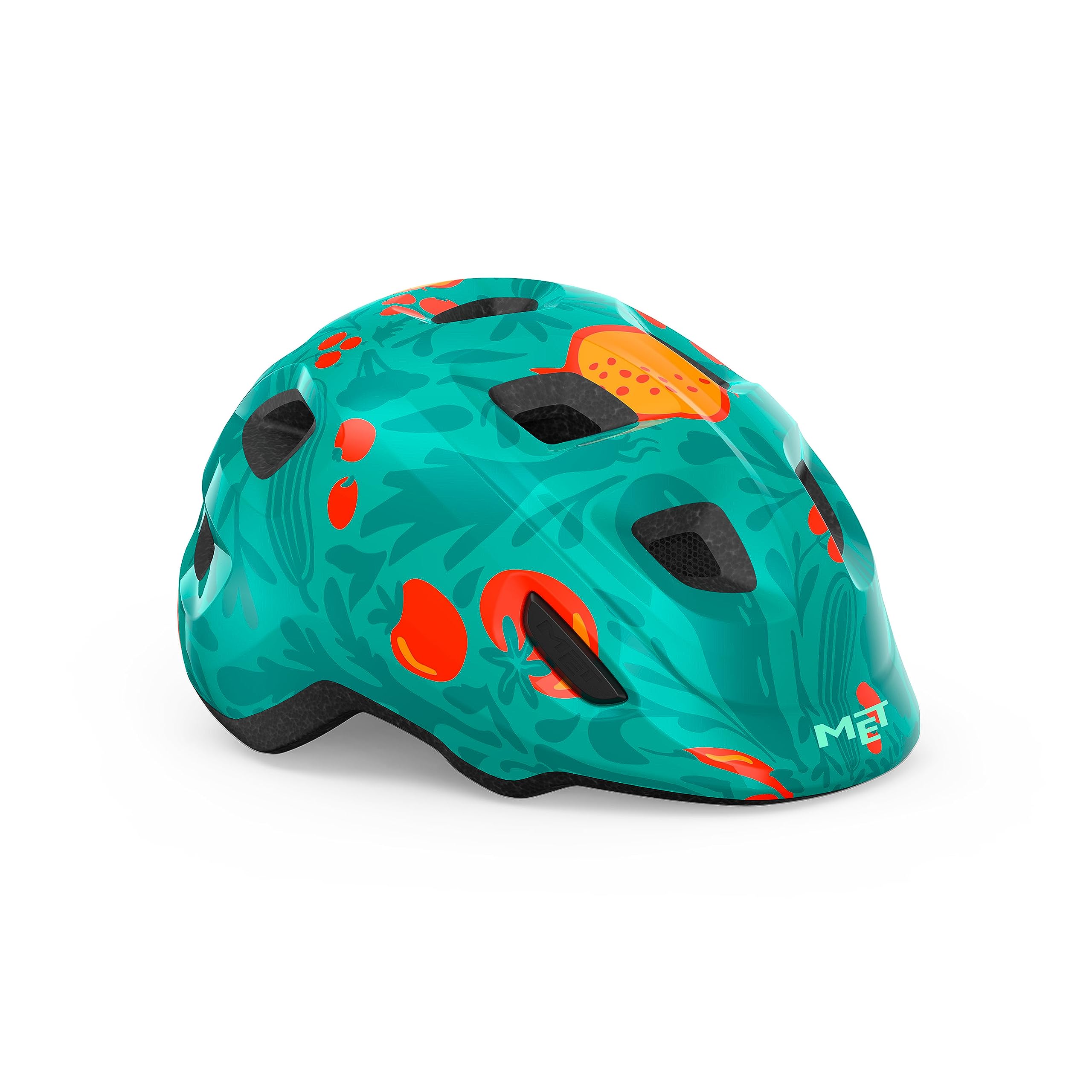 MET Hooray Kids Cycling Helmet, Glossy Green Fruit, Size 46-52cm