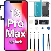 for iPhone 13 Pro Max Screen Replacement Kit with Earpiece Flex Cable | Proximity Sensor 3D Touch LCD Screen Display Digitizer A2484 A2641 A2643 A2644 A2645 6.7 inch