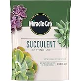 Miracle-Gro Succulent Potting Mix, For Indoor Succulents, Aloe Vera and More, Made with Miracle-Gro Plant Food, 4 qt