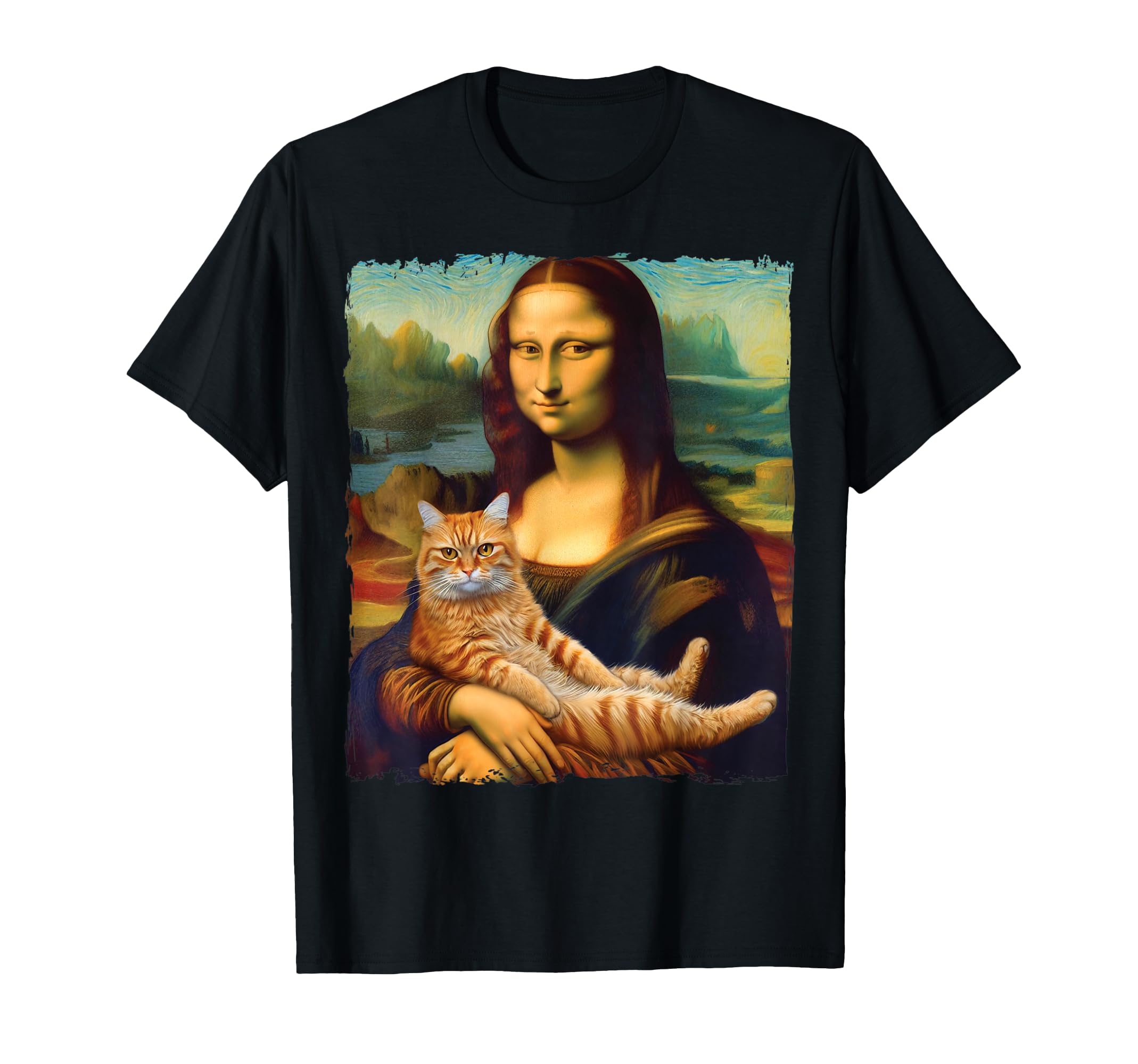 Photo 1 of Mona Lisa Kitty T-Shirt for Cat Lovers purple