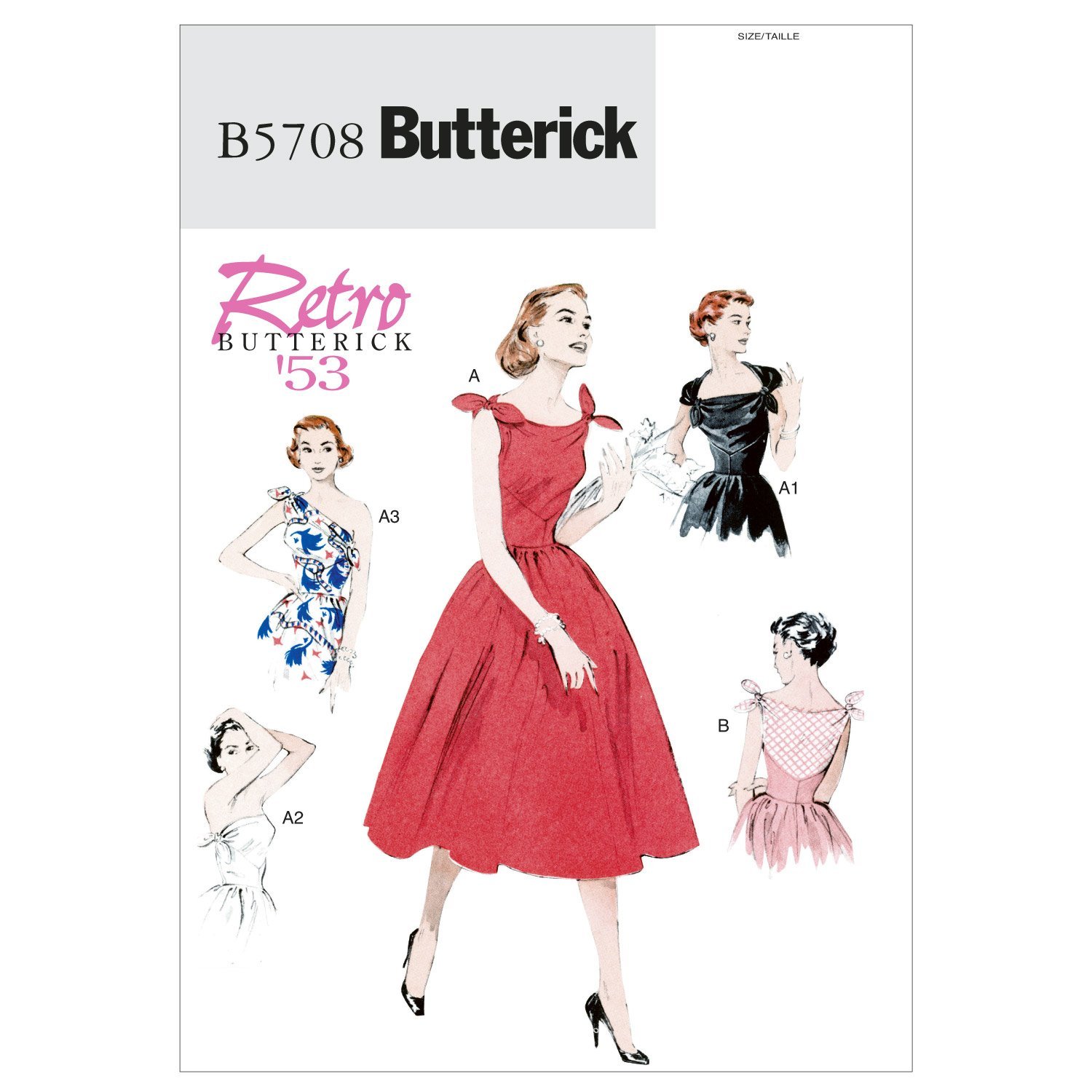 Butterick Patterns B5708 Size A5 6-8-10-12-14 Misses' Dress, Pack of 1, White