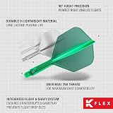 Target Darts K-Flex Integrated Flights and Shafts No.6 Green Short Pack of 3 view 6