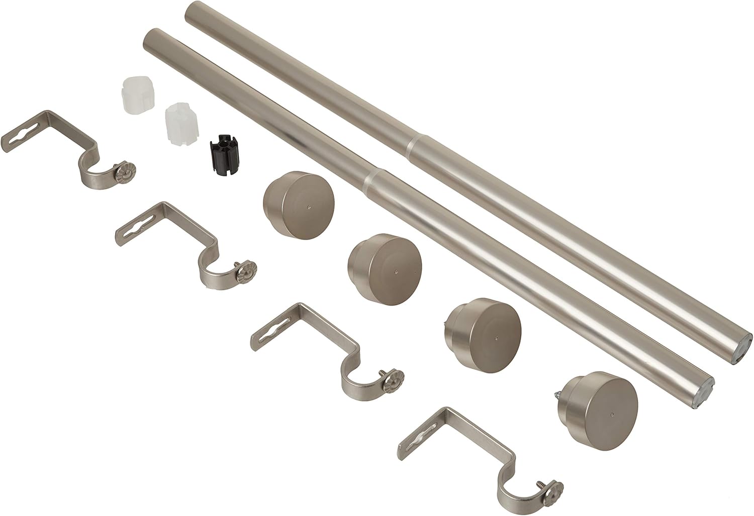 Rod Desyne 1" Side Curtain Rod, 12-20 inch (Set of 2), Satin Nickel: Home & Kitchen