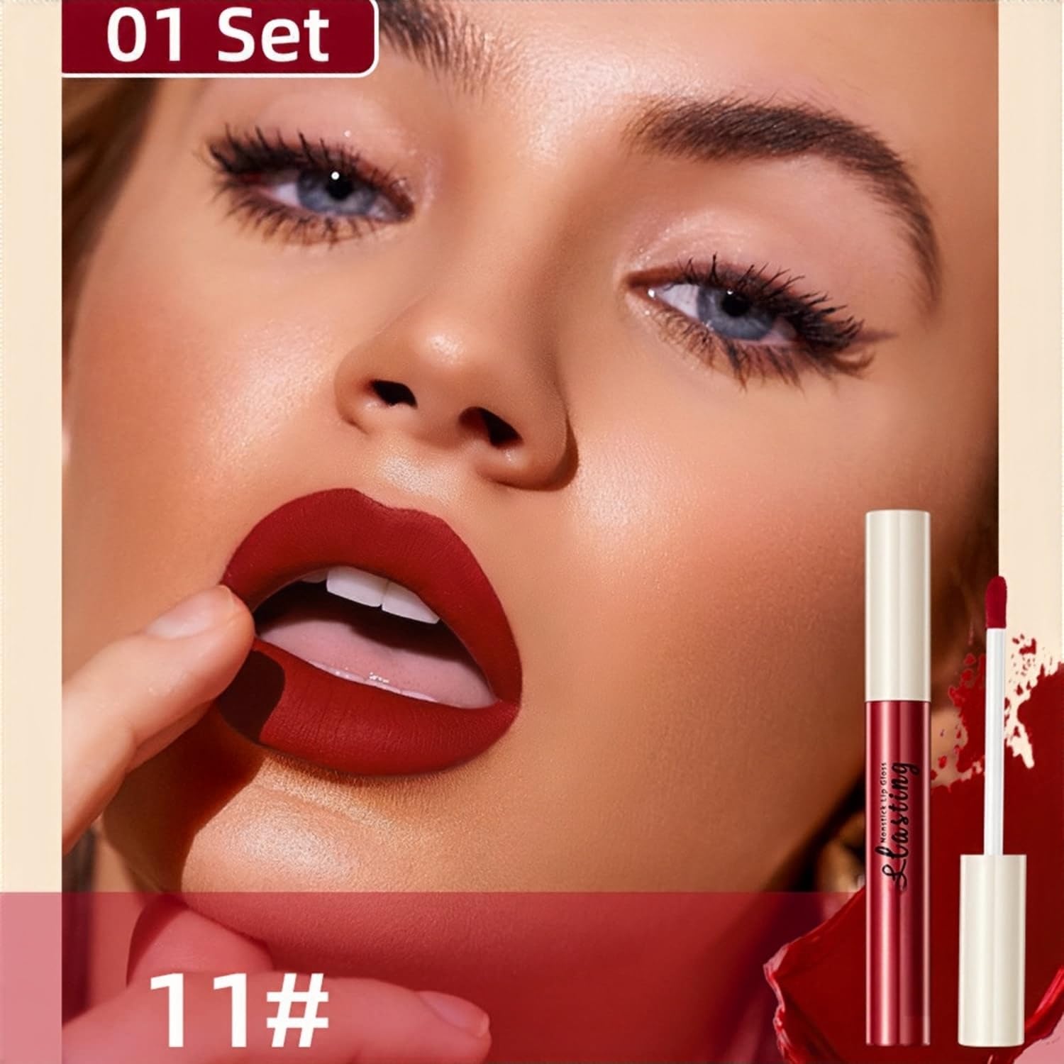 Melemando 12PCS Matte Liquid Lipstick Set Non-Stick Cup and Not Fade Pigmented Lipstick Long-Lasting Waterproof Velvet Lipgloss Kit Makeup for Girls and Women (Set 01)