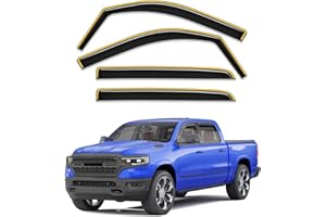 Breejoy in-Channel Rain Guards Fit for Truck Dodge RAM 1500 (New Body Style Includes TRX) 2019-2026 Crew Cab Window Rain Guards Visors Vent Visors Window Deflector Vent Shades Car Accessories -4 pcs