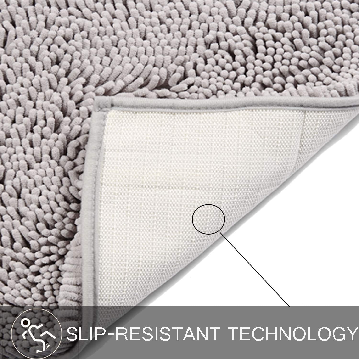 20 X31 1 2 Royacor Bath Mat Non Slip Bath Rug Shaggy Shower Mats Super Soft Highly Absorbent Plush Bathroom Mat Chenille Microfiber Rugs Washable Brown Bath Rugs