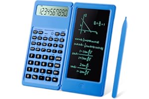 IPepul Scientific Calculators for Students, Blue Math Calculator with Notepad,10-Digit Large Screen, Classroom Must Haves for Middle High School Supplies & College （Blue）