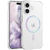 BENTOBEN Magnetic for iPhone 16 Plus Case, Clear Crystal Glitter 16Plus Phone Case Compatible with MagSafe, Shockproof Sparkly Cute Women Girl Cover for iPhone 16Plus 6.7 inch, Clear Bling Glitter