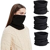 LERTREE 3PCS Winter Neck Warmer Neck Gaiter Fleece Skiing Cycling Windproof Balaclava Scarf For Men Women