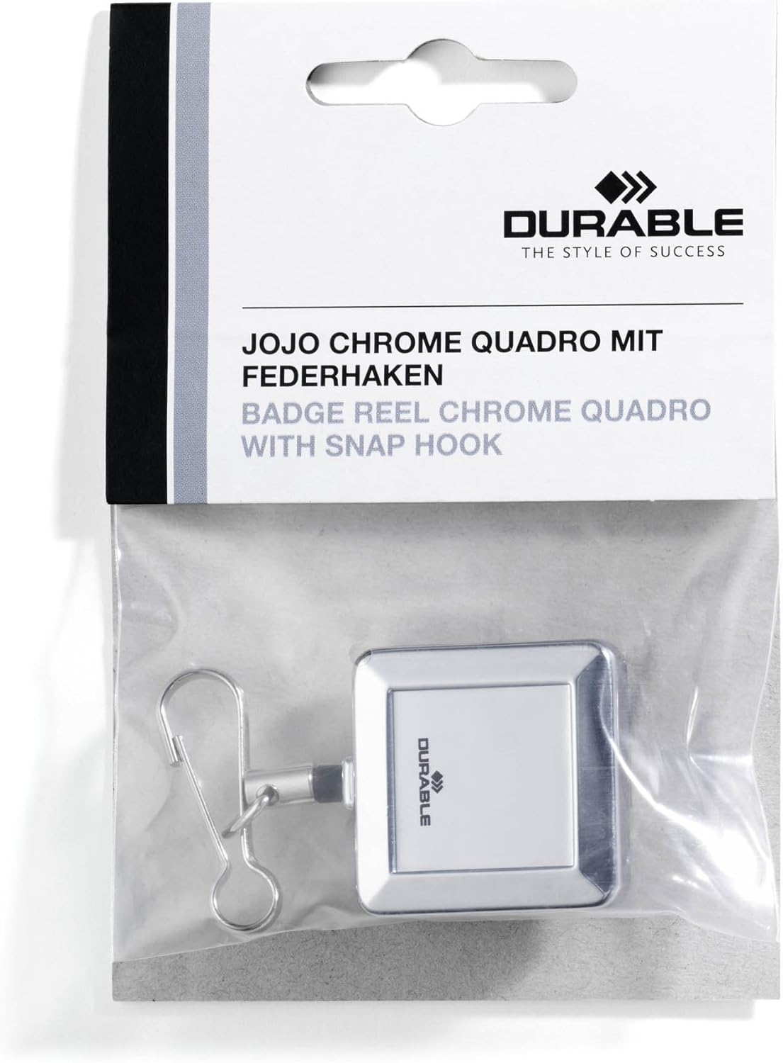 Durable Chrome Quadro 832823 Badge Reel with Snap Hook Silver, 1 piece - Image 3