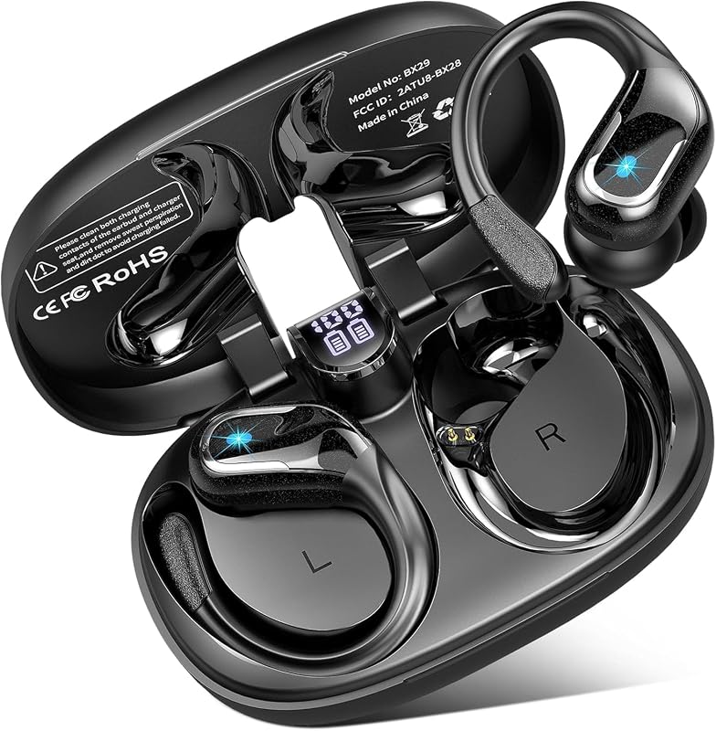 Ecouteurs Bluetooth sans Fil Sport, 75Hrs Écouteurs Bluetooth 5.4 avec Stéréo HiFi, 2026 Oreillette sans Fil avec 4 ENC Appel Réduction Antibruit Mic, IP8 Étanche oreillette bluetooth pour Android/iOS — photo 1 sur 7