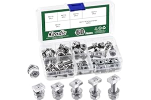 Keadic 60 Packs 304 Stainless Steel Battery Bolts and Nuts Assortment Set, M6x10/12/16/18/20mm ATV Battery Bolt Motorcycle Te