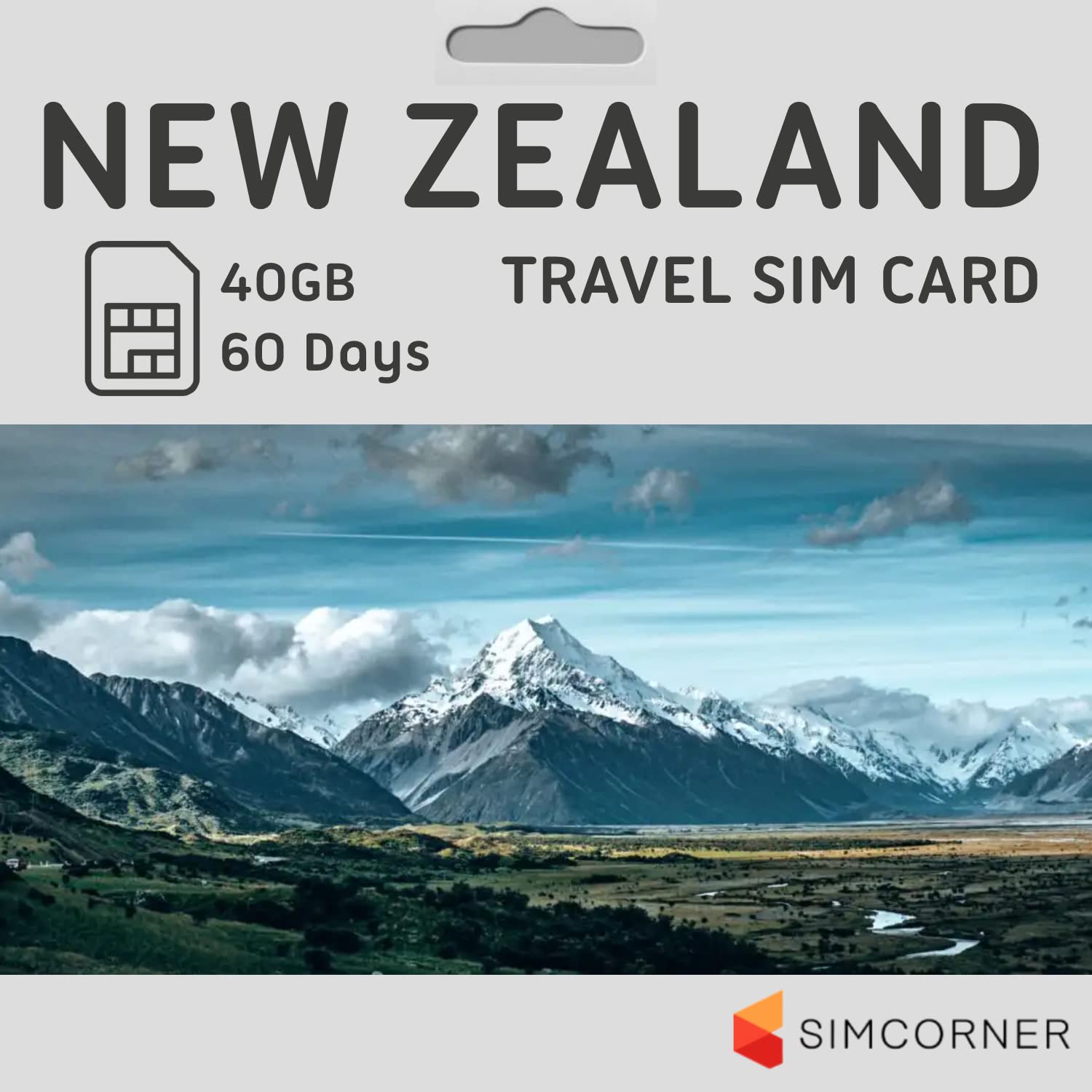 New Zealand Travel Sim Card (40 GB, 60 Days) - OneNZ Data Sim Card w/Unlimited Minutes to NZ Landlines/Numbers - Tethering/Hotspot Card- 3-in-1 Standard, Micro, & Nano Sim Card for Unlocked Phones