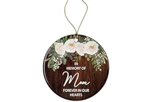OwingsDesignsPerfect In Memory Mom Forever In Our Hearts Ornament - Mom Loving - Memorial Mom Christmas Ornament - Memory Gift Loss Mom - Remembrance Ceramic Ornament Printed on Both Sides, White