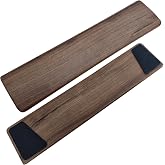 HAUSMODA Walnut Wooden Wrist Rest for 75% 80% TKL Keyboard, 14.2-Inch Ergonomic Solid Wood Hand Rest with Non-Slip Base, Stain Resistant Palm Support for Typing &amp; Gaming (14.2&ldquo; L)