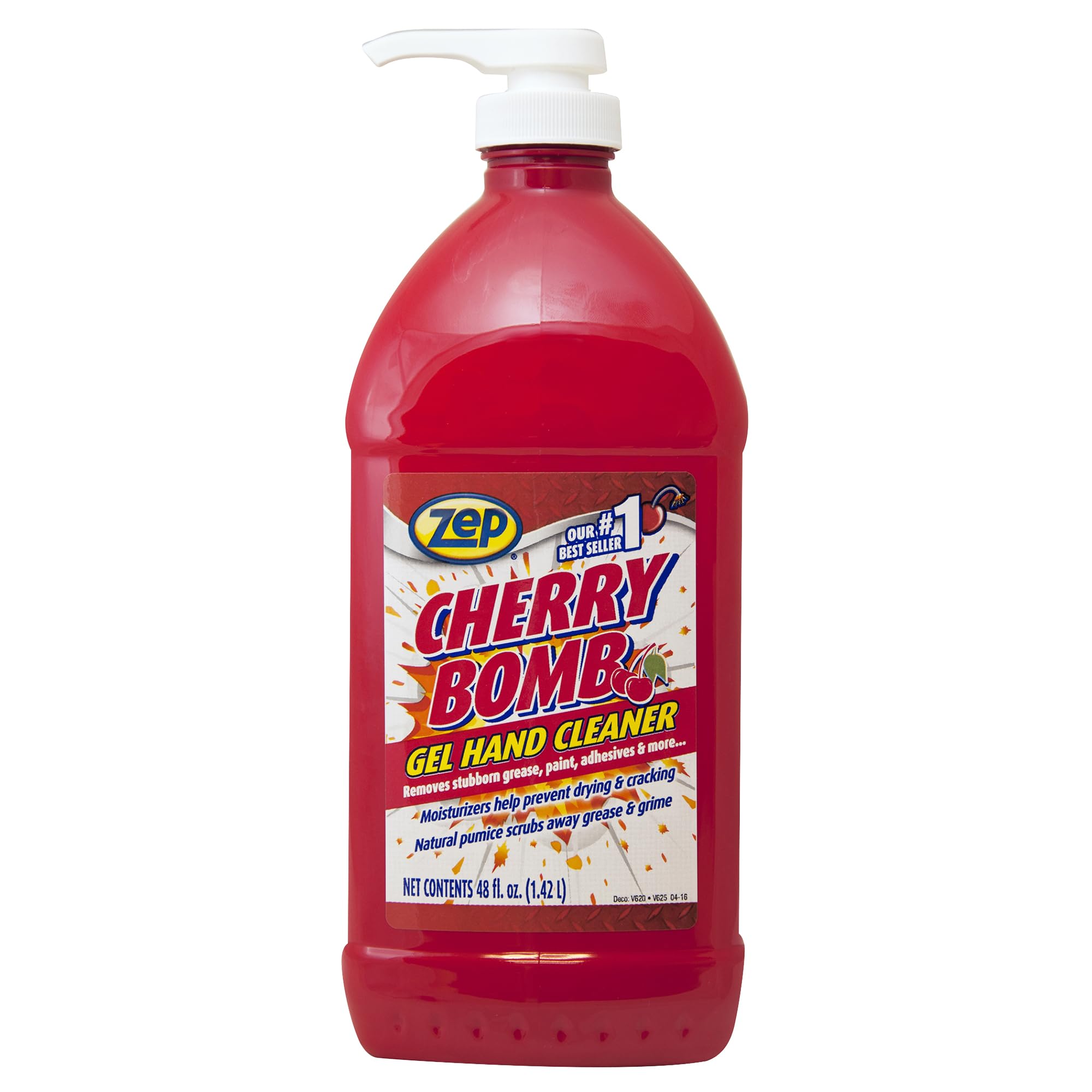 Zep Cherry Bomb Hand Cleaner 48 oz (Case of 4) - Volcanic Rock and Emollients - Perfect for mechanics and DIY'ers