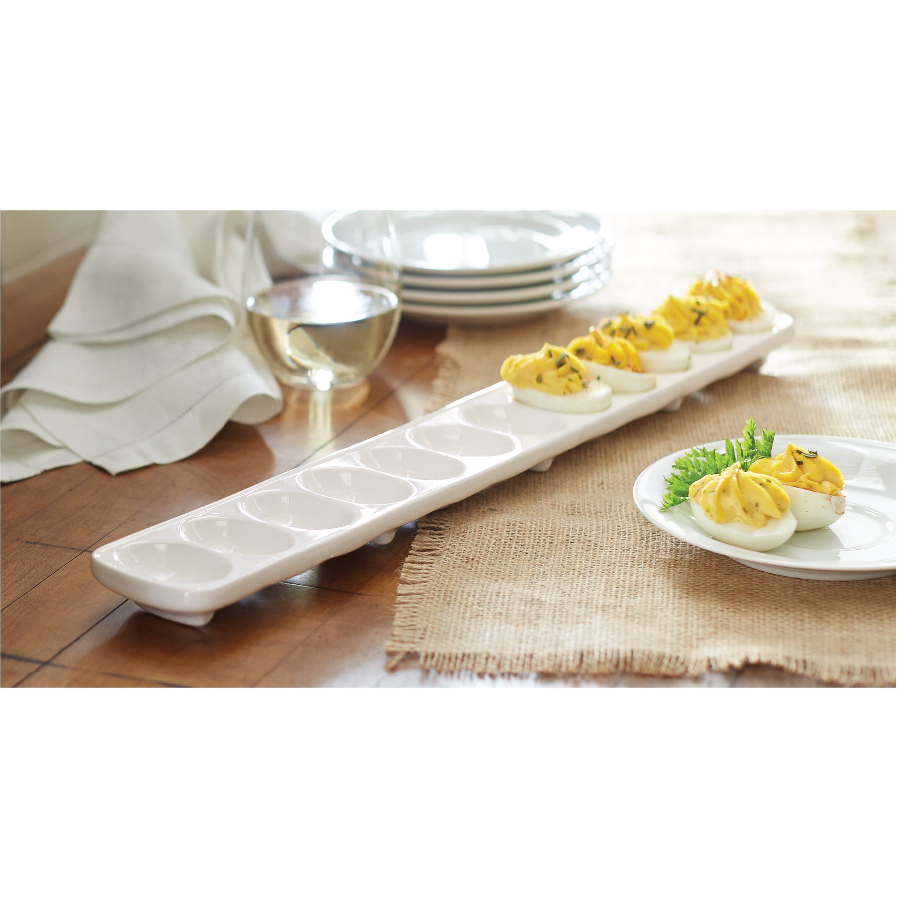 Mud Pie Deviled Egg Tray Set, White 689790185809 eBay