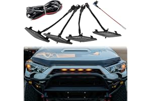 MINGJUE LED Grill Lights for 2014-2023 Toyota 4Runner TRD Pro Grille, Including SR5, TRD off-road, Limited, TRO Pro Models Raptor Style LED Light (Amber light with black housing)