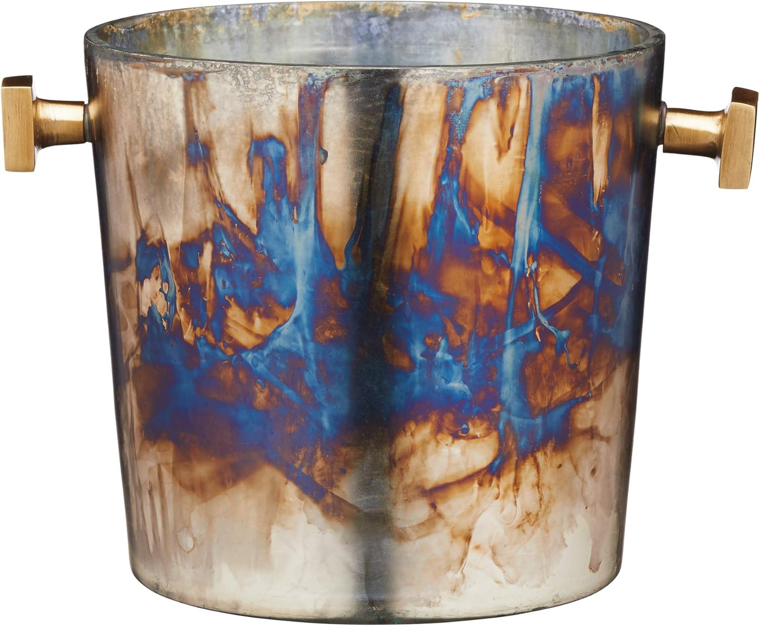 BarCraft BCWBMERCGLS Mercurial Wine Cooler Bucket with Zinc Fired Finish, Glass, MultiColour