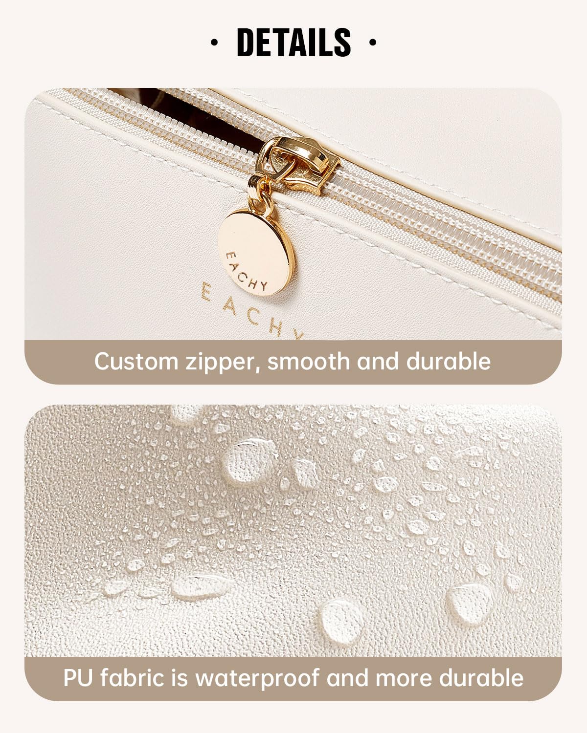 EACHY Travel Makeup Bag,Large Capacity Cosmetic Bags for Women,Waterproof Portable Pouch Open Flat Toiletry Bag Pattern Makeup Bag