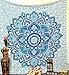 Green and Blue Mandala Tapestry Ombre Mandala wall hanging Hippie Hippy Tapestry Dorm Decor Psychedelic Tapestries Indian Tapestry Bohemian Bedspread Bedding Bed cover Throw curtain Beach Blanket