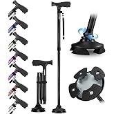 Walking Cane for Men &amp; Women &ndash; Foldable, Adjustable, Self-Standing Cane with 360&deg; Pivot Base, Comfortable Grip, Heavy Duty Canes for Women, Collapsible Walking Stick with Travel Bag for Seniors Adults