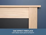 Adam Southwold Oak Black Fireplace Suite Colorado Brushed Steel Electric Fire view 3